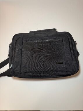 Samsonite Laptop Briefcase Black Expandable Business Travel Bag Shoulder Strap